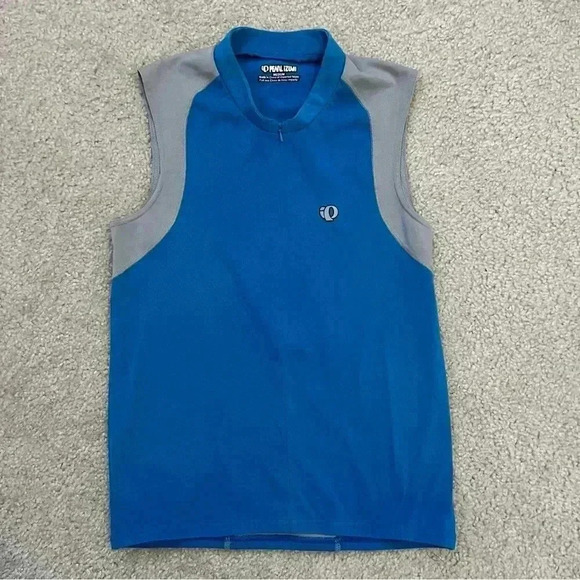 Pearl Izumi Jersey Sleeveless Shirt 1/4 Zip Size Medium Blue Cycling Biking 1803 - Picture 4 of 13